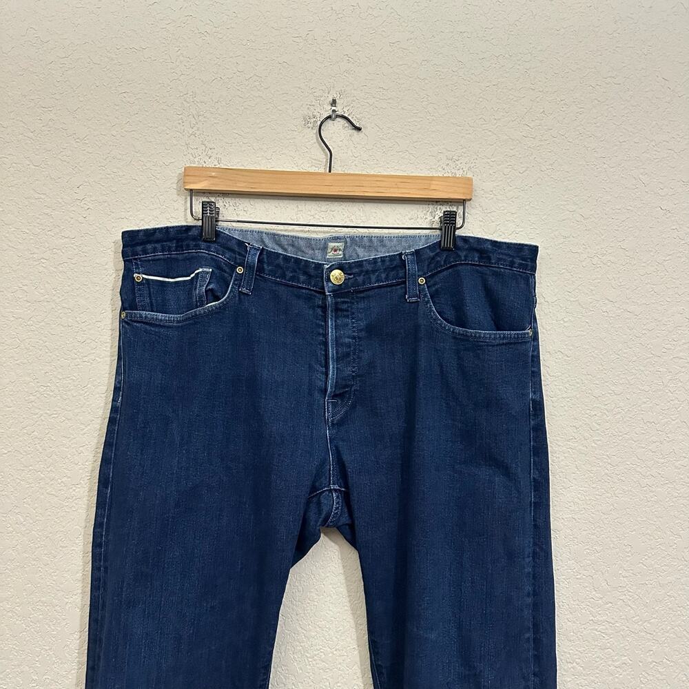 AGAVE DENIM No.30S Modern Selvage Jeans Blue Button Fly Slim Straight Leg - Picture 3 of 16